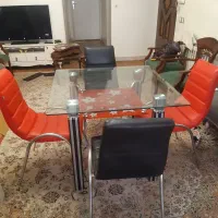 میز ناهارخوری ۴ نفره قرمز مشکی