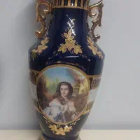 گلدان چینی لیلی ومجنون طلا کوب