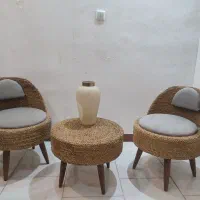 میز صندلی حصیری