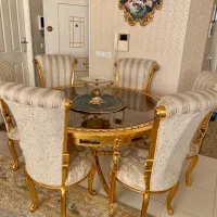 میزناهارخوری۶نفره ورق طلا
