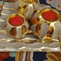 ۳ عدد جا شمعی به همراه سینی
