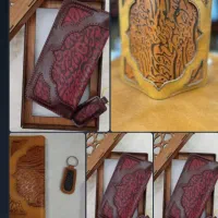 کیف پول چرم  دستدوز