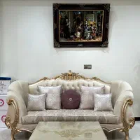 مبل 10 نفره چوب راش رنگ کرم