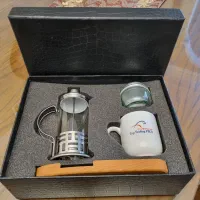 پک فرنچ پرس ماگ ظرف شیشه ای و زیر لیوانی