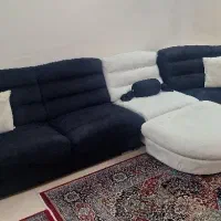 مبل راحتی(هفت نفره) سفید مشکی