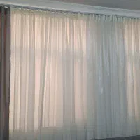 پرده حریر شاین دار به همراه پشت پرده ای و چوب پرده