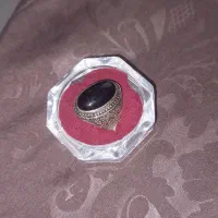 انگشتر مردانه نقره با عقیق مشکی خاص
