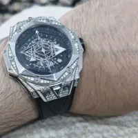 ساعت هابلوتHUBLOT مردانه سیلور فول نگین