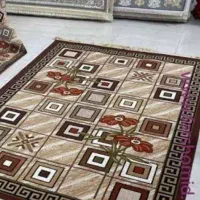 گلیم فرش ۶متری،خشتی قهوه ای، زیبا وسالم