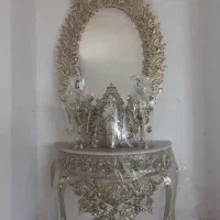 آینه شمدانی و میز و ساعت برنز