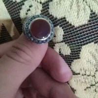 انگشتر نقره ایتالیایی‌. نگین عقیق سرخ