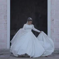 لباس عروس تمام ساتن آمریکایی