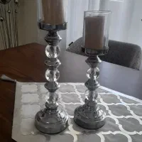 یک جفت شمعدان استیل