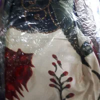 روسری پارچه ساتن طلایی و ساتن نقره ای