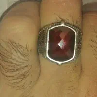 انشگتر نقره و سنگ گارنر... ساخت ایتالیا