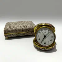 ساعت رومیزی/سفری وینتیج Melux آلمان با قاب گلدار