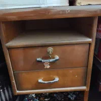 میز چوبی و فلزی کشو دار