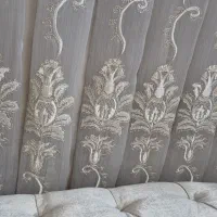 پرده حریر سرمه دوزی شیک