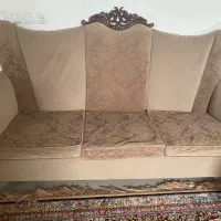 ست مبل هفت نفره با جلو مبلی و میز عسلی