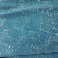 والان پرده پلیسه فیروزه ای طلاکوب طرح ماربل