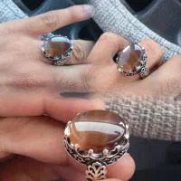 انگشتر عقیق اصل نقش رگه طبیعی