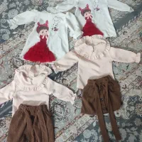 لباس دخترانه دوقلو در حد نو ۶ تکه ۵ تا ۸ سال