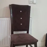 ۴ عدد صندلی مبله رنگ شکلاتی تیره