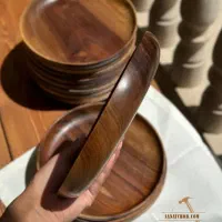 بشقاب چوب گردو قطر 26cm با روکش ضدآب آلمانی