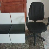 صندلی کامپیوتر و ۲ عدد صندلی اداری سفید