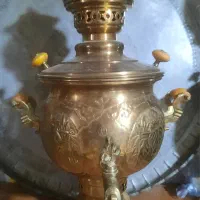 سماور ذغالی ، پریموس ،قاشق چنگال ونمکدون