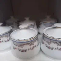 شش عدد قندان با چهار نمکدان نو