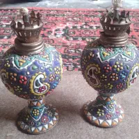 یک جفت چراغ نفتی کوزه‌ای