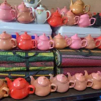 قوری رنگی (چینی دو گیره)
