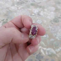 انگشتریاقوت برزیلی معدنی دست ساز