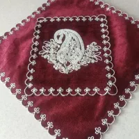 جانماز دوتیکه مخمل طرح صدفی سایز۴۰