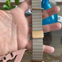 بندچرمی اورجینال اپل واچ اسمارت واچ رنگ نسکافه ای