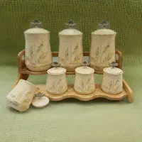 سرویس ۷پارچه پاسماوری چینی و چوب بامبو