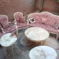 مبل استیل ۹ نفره چوب راش با نهار خوری