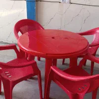 صندلی پلاستیکی ومیز پلاستیکی طرح روشنا