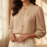 لباس شومیز سفید فری سایز استوک نو عمده تاناکورا