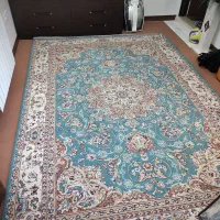 فرش شش متری فیروزه ای سالم