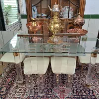 میز  غذا خوری ۶نفره شیشه ای