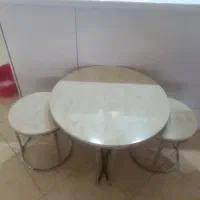 میزگرد پایه استیل دکوری تزیینی