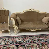مبل ۷ نفر چوب راش سلطنتی بسیار راحت و در حد نو