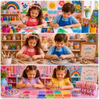 کلاس سفالگری، نقاشی  و ساخت دستبند