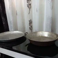 ماهیتابه وسینی مسی قدیمی کلکسیونی یکجا۶/۵۰۰ت