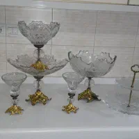 ست پذیرایی کریستال با پایه برنزی