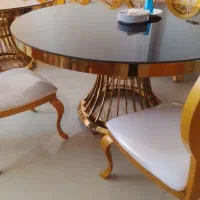 میز گرد تالاری یک و نیم متری شیشه 10میل