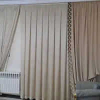 پرده پذیرایی دو تیکه به همراه دو والن مخمل