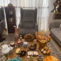 کریستال چینی سوفله شکلات میوه آجیل قهوه خوری آنتیک